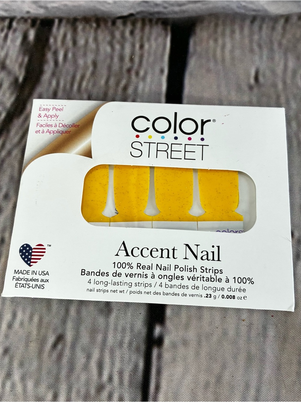 5/$20 Color Street 4 Accent Nail Strips “Banana Bonanza” NIP